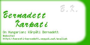 bernadett karpati business card