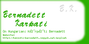 bernadett karpati business card